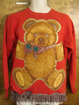 2sided Teddy Bear 80s Gem Tacky Christmas Sweatshirt