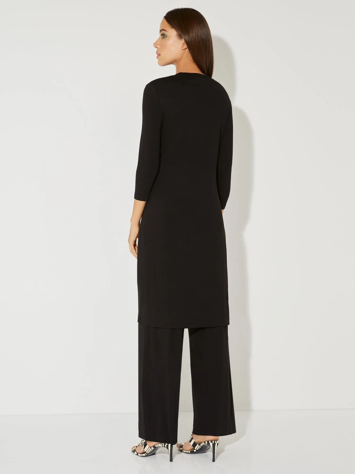 3/4-Sleeve Front-Slit Tunic Top - NY&C Style System