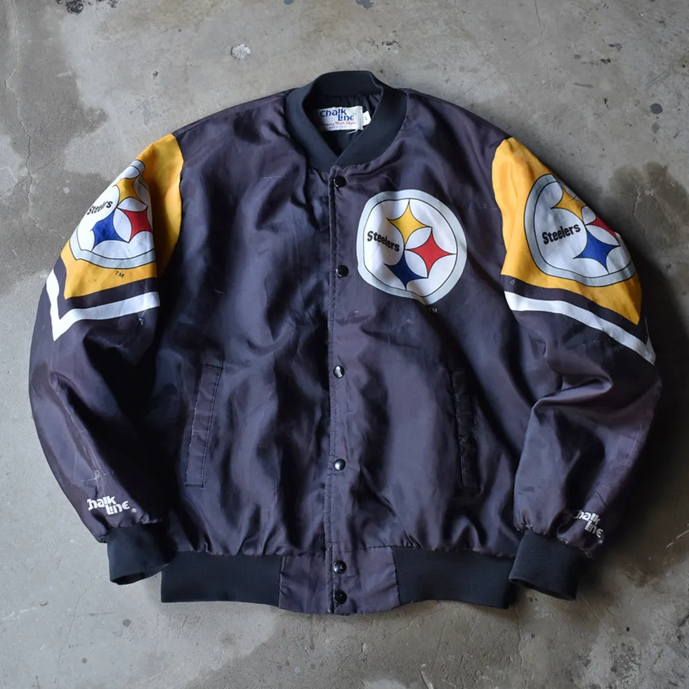 80's　Chalk Line “NFL Pittsburgh Steelers” ナイロン アワードジャケット　USA製　230401H