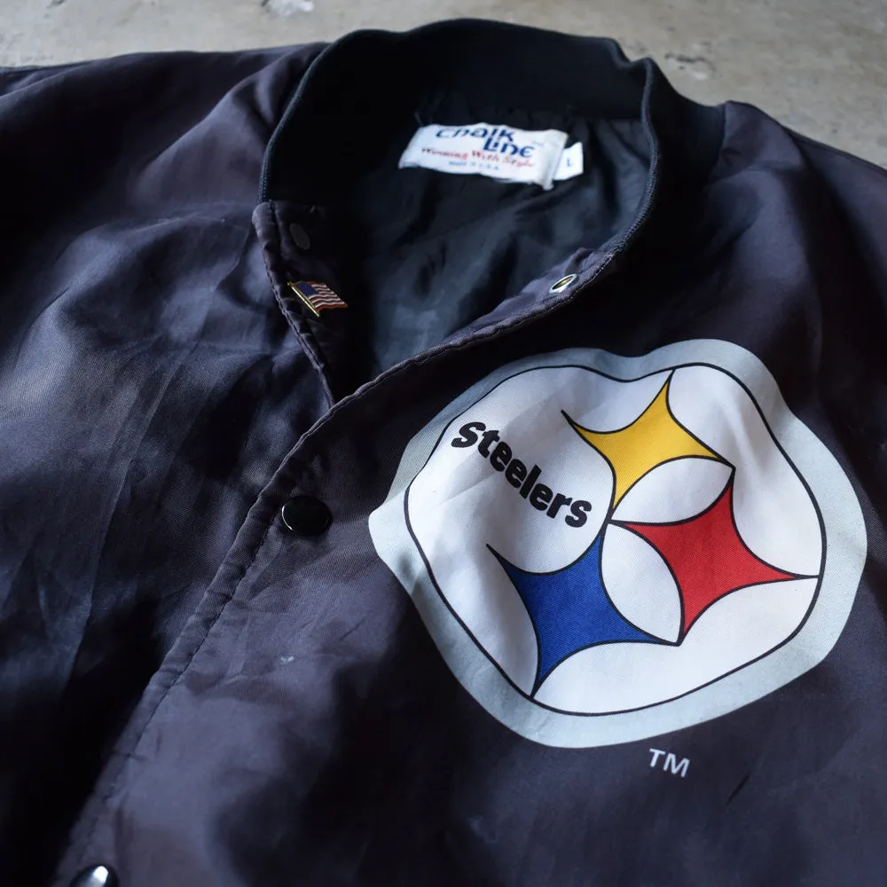 80's　Chalk Line “NFL Pittsburgh Steelers” ナイロン アワードジャケット　USA製　230401H