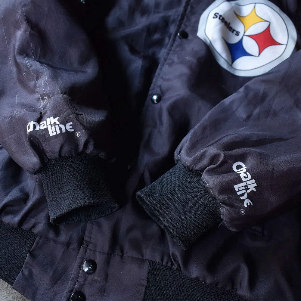 80's　Chalk Line “NFL Pittsburgh Steelers” ナイロン アワードジャケット　USA製　230401H