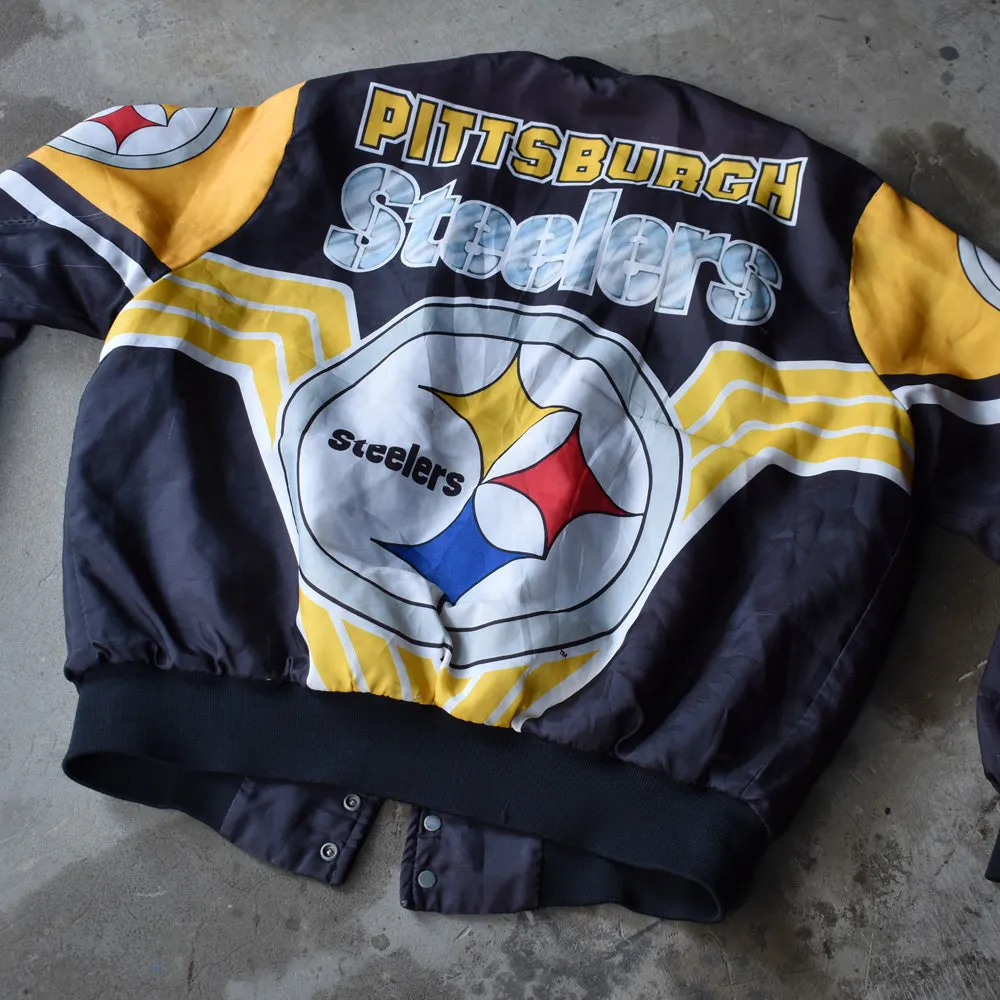 80's　Chalk Line “NFL Pittsburgh Steelers” ナイロン アワードジャケット　USA製　230401H
