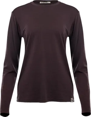 Aclima Women&#x27;s LightWool 180 Crewneck Chocolate Plum | Buy Aclima Women&#x27;s LightWool 180 Crewneck Chocolate Plum here | Outnorth