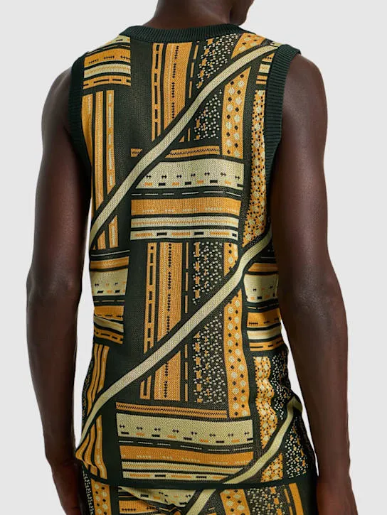 Ahluwalia   Jacquard viscose knit tank top 