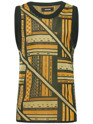 Ahluwalia   Jacquard viscose knit tank top 