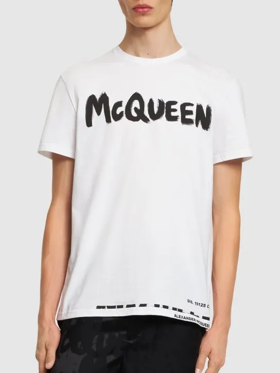 Alexander McQueen   Logo printed cotton jersey t-shirt 