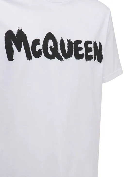 Alexander McQueen   Logo printed cotton jersey t-shirt 