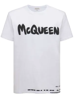 Alexander McQueen   Logo printed cotton jersey t-shirt 