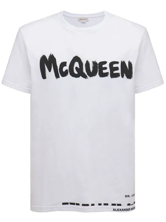 Alexander McQueen   Logo printed cotton jersey t-shirt 