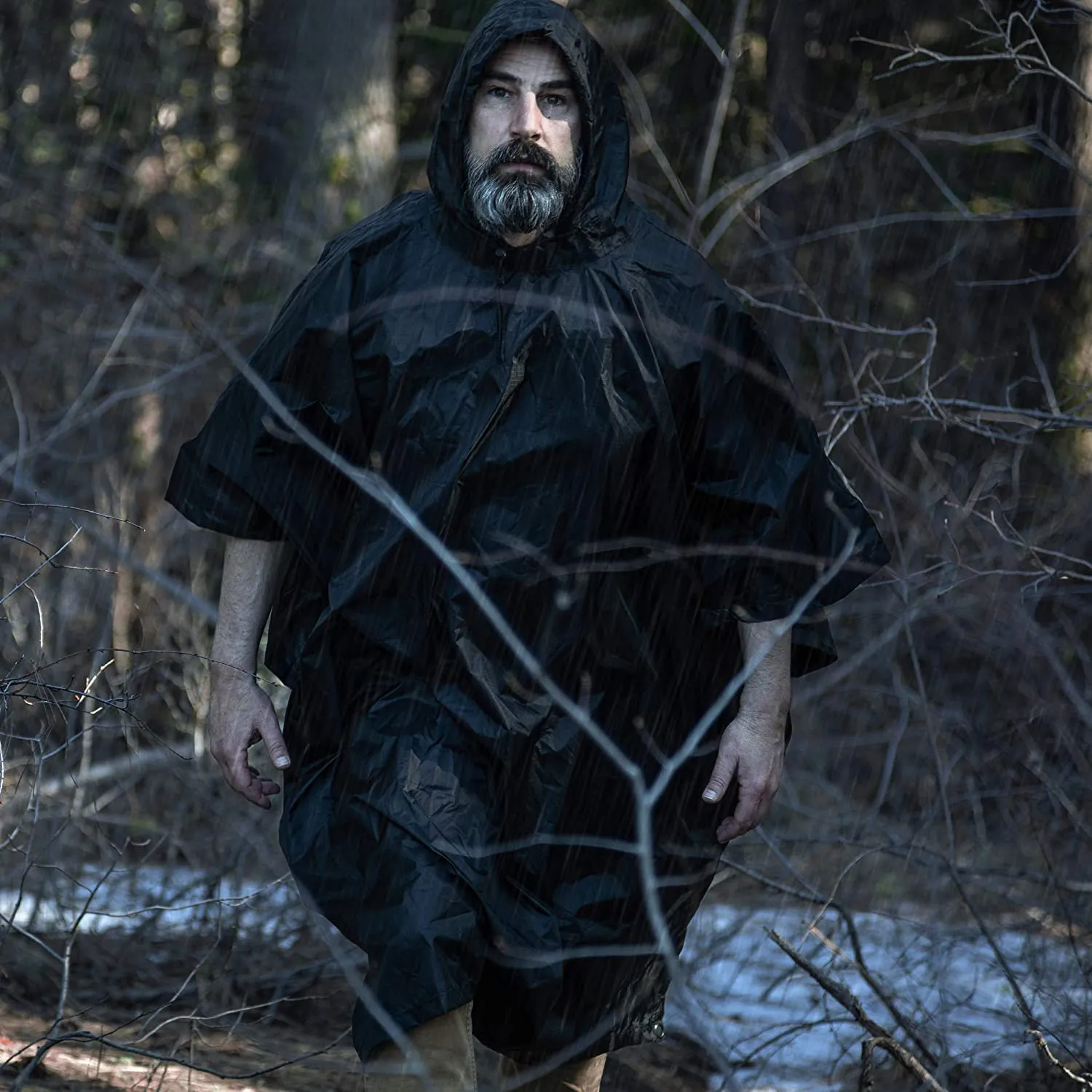 Arcturus Lightweight Ripstop Nylon Rain Poncho with Adjustable Hood