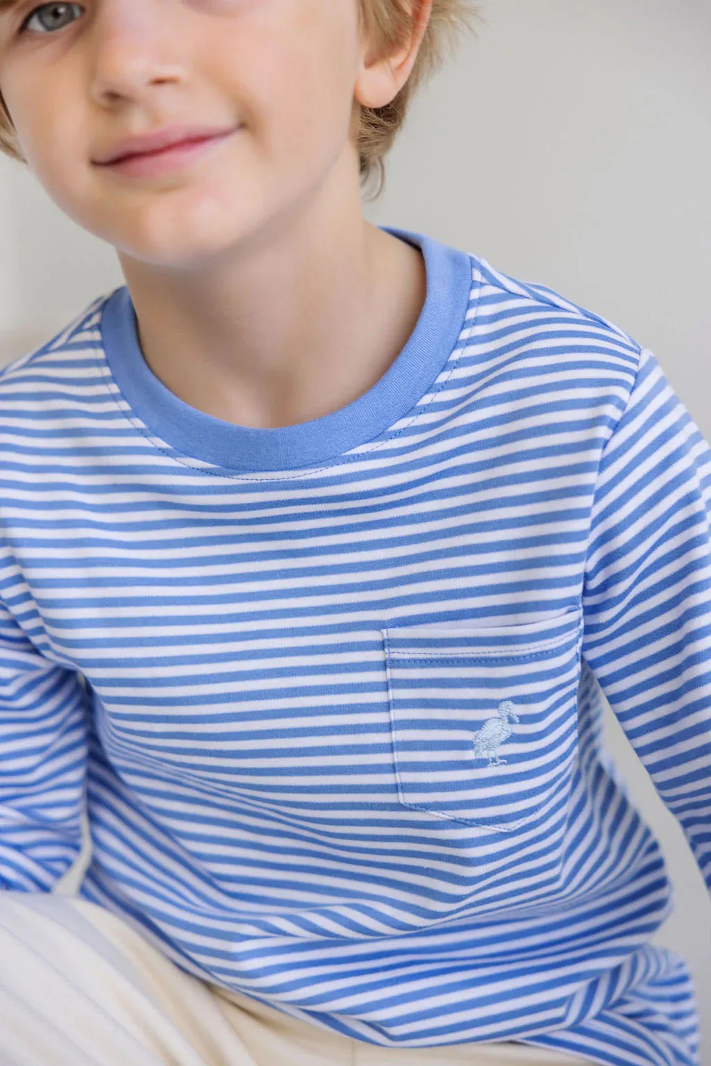 Barbados Blue Stripe L/S Carter Crewneck