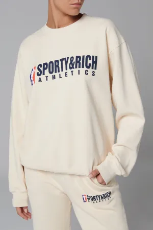 Beige Team Logo Crewneck Jumper