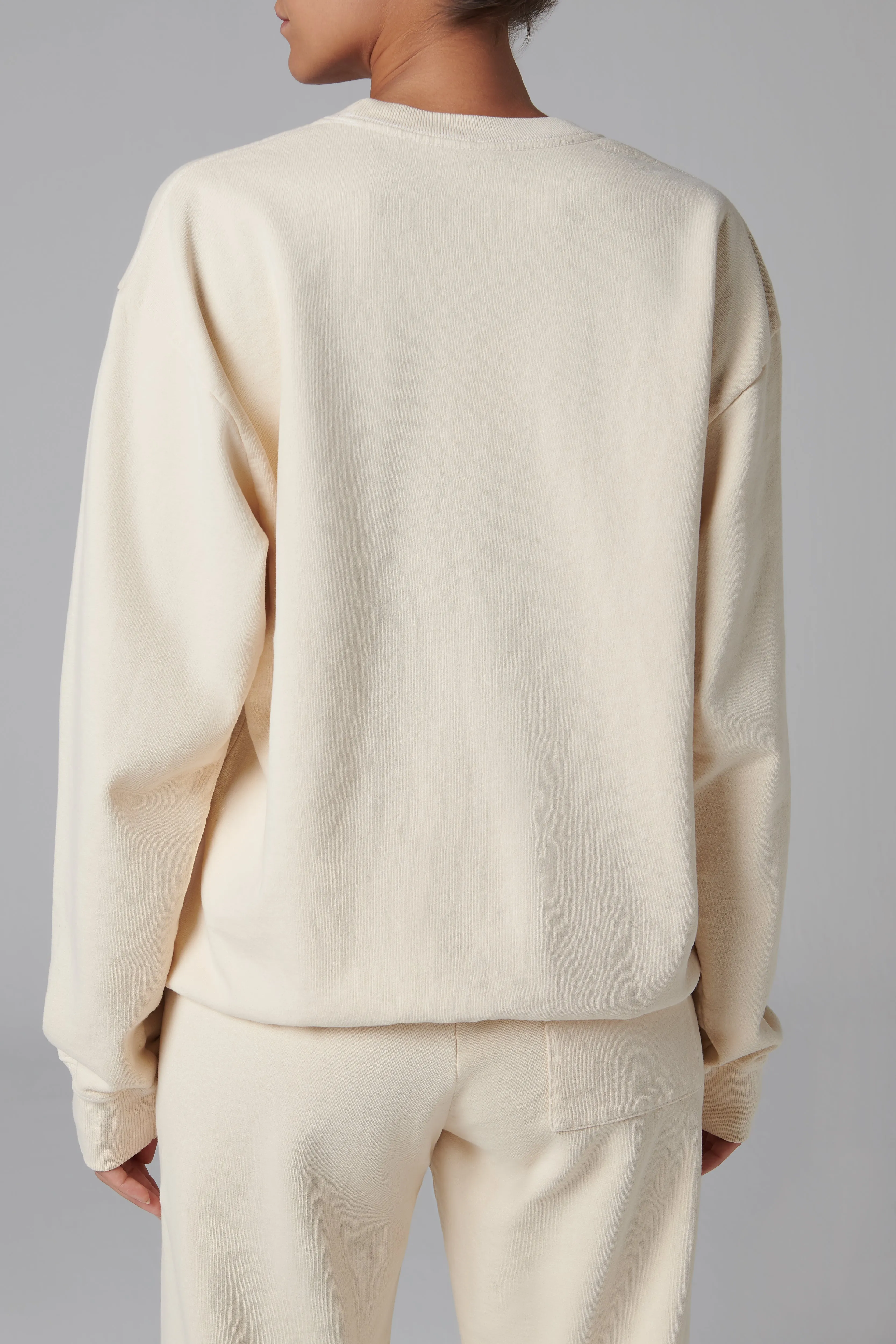 Beige Team Logo Crewneck Jumper