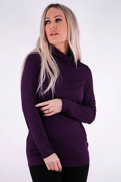 Black Long Sleeve Bamboo Turtle Neck