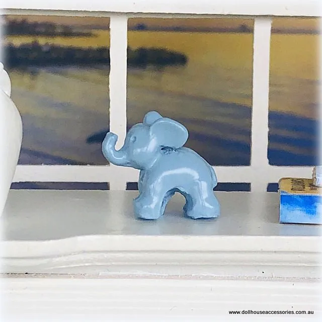 Blue Elephant Ornament - Miniature