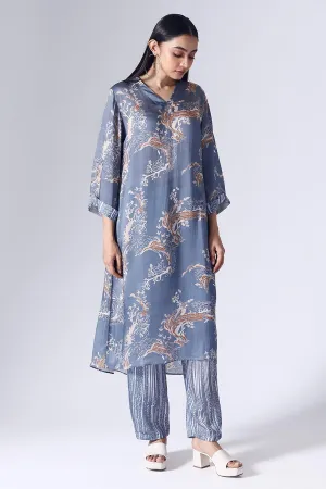 Blue Lotus Long Tunic & Pant Set