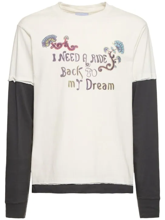 Bluemarble   Printed cotton jersey l/s t-shirt 