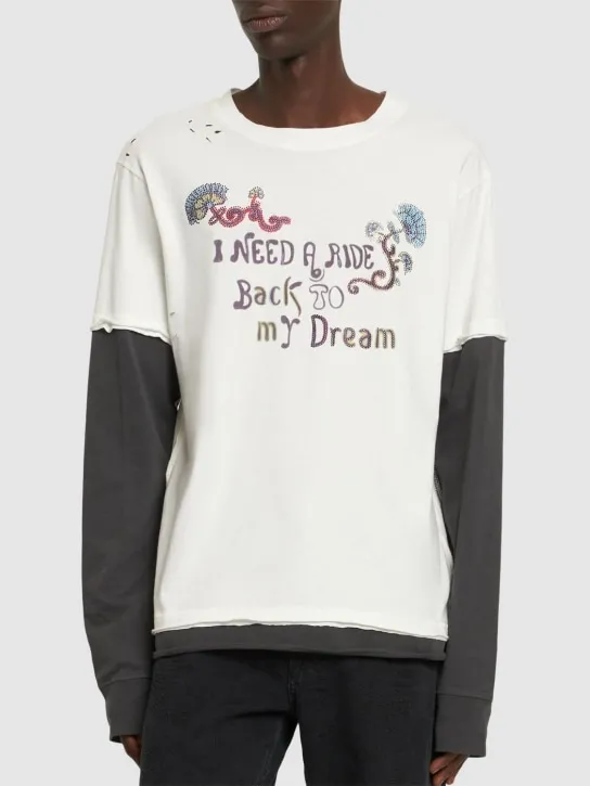 Bluemarble   Printed cotton jersey l/s t-shirt 