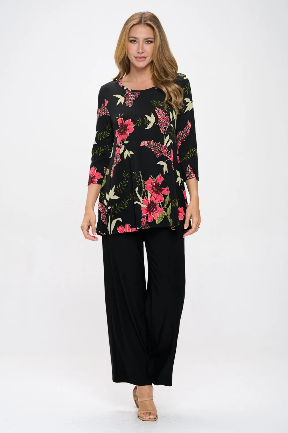 BNS Round Nk Band Tunic Top-3045BN-QRP1-W431