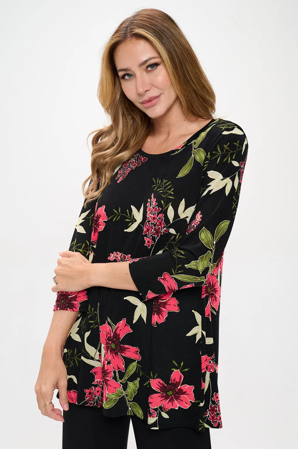 BNS Round Nk Band Tunic Top-3045BN-QRP1-W431