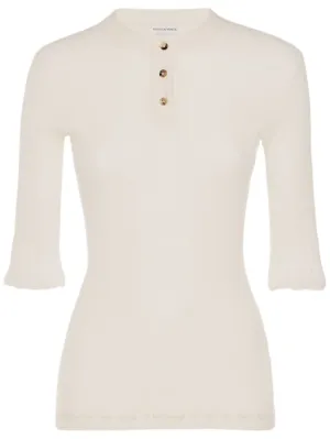 Bottega Veneta   Underpinning light ribbed cotton top 