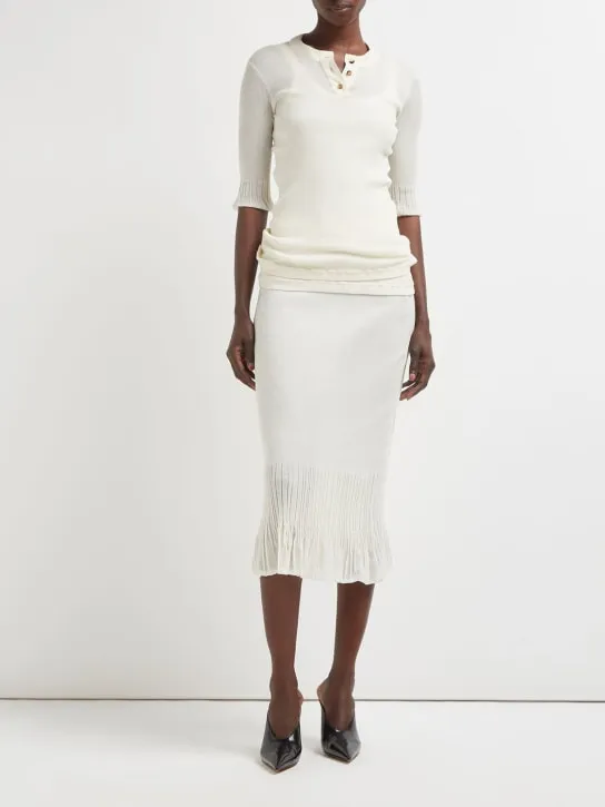 Bottega Veneta   Underpinning light ribbed cotton top 