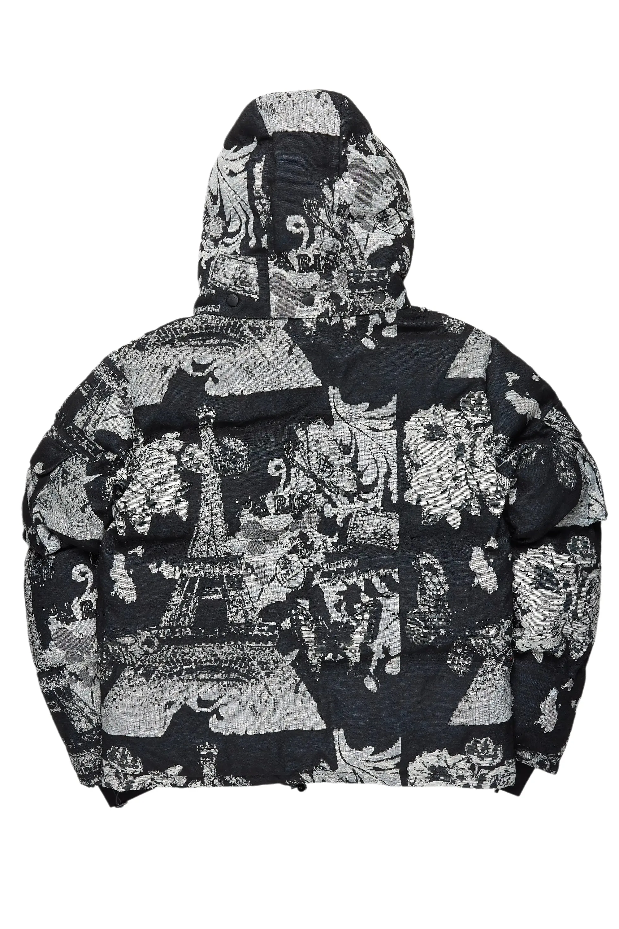 Boys Lamont Black Tapestry Puffer Jacket