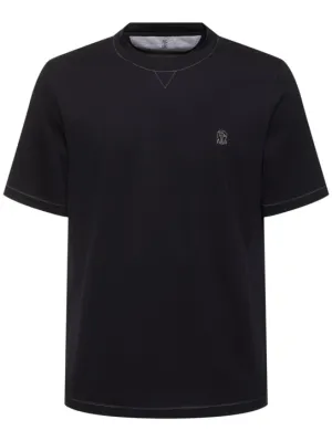 Brunello Cucinelli   Brunello Cucinelli cotton logo t-shirt 