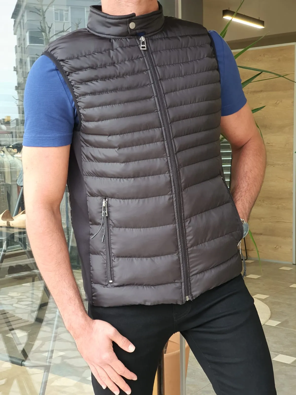 Buy Black Slim Fit Puffer Jacket by GentWith | Free Worldwide Shipping