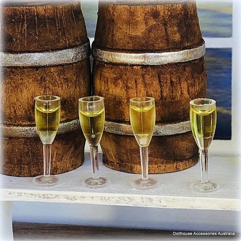 Champagne Glasses -x 4 - Miniature