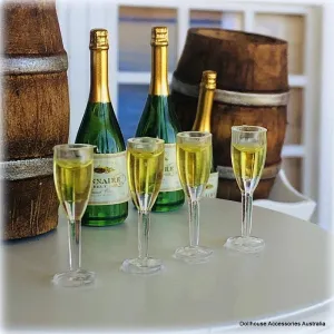 Champagne Glasses -x 4 - Miniature