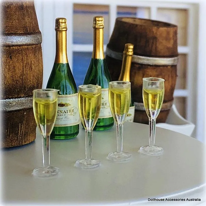 Champagne Glasses -x 4 - Miniature