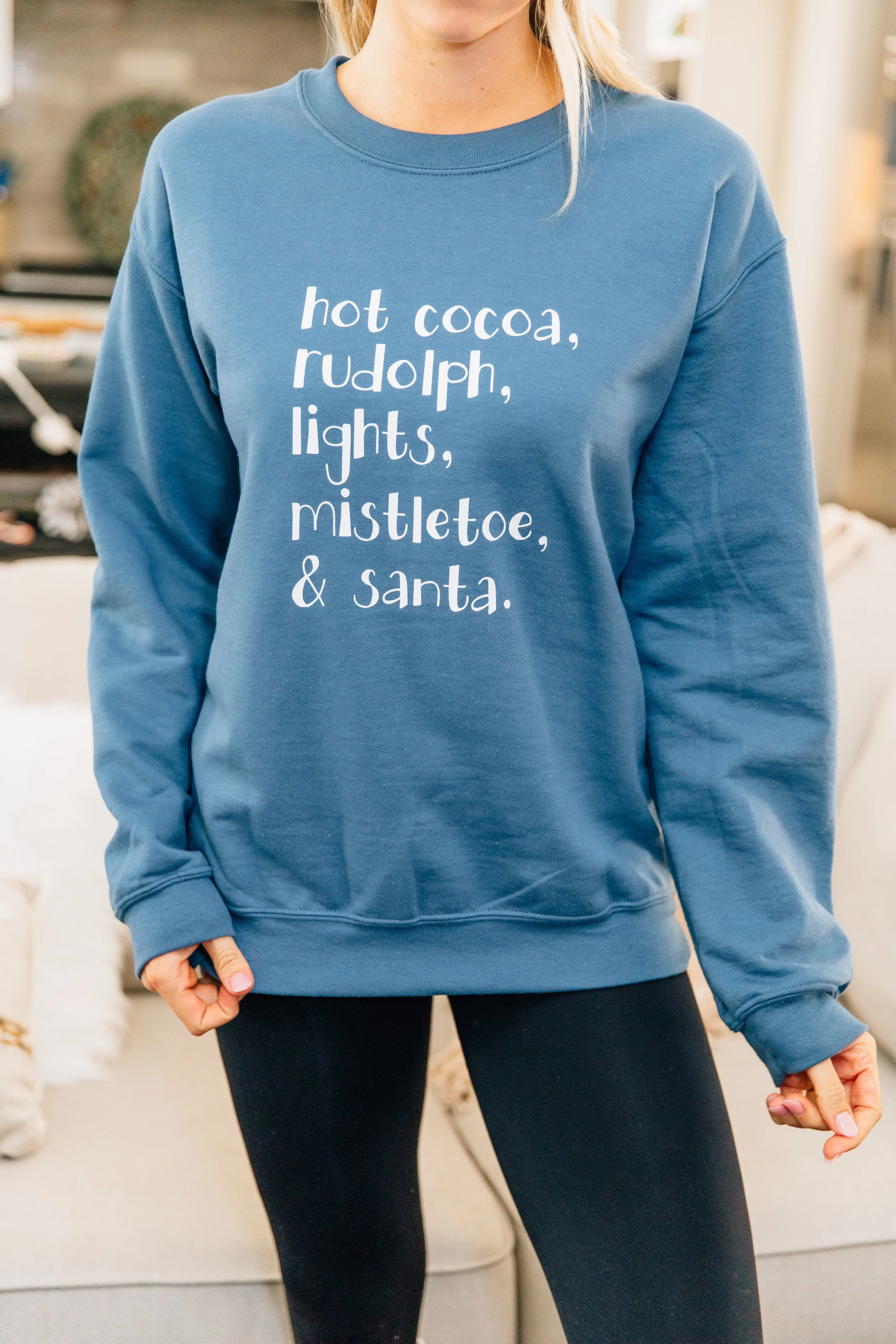 Christmas Magic Indigo Blue Graphic Sweatshirt