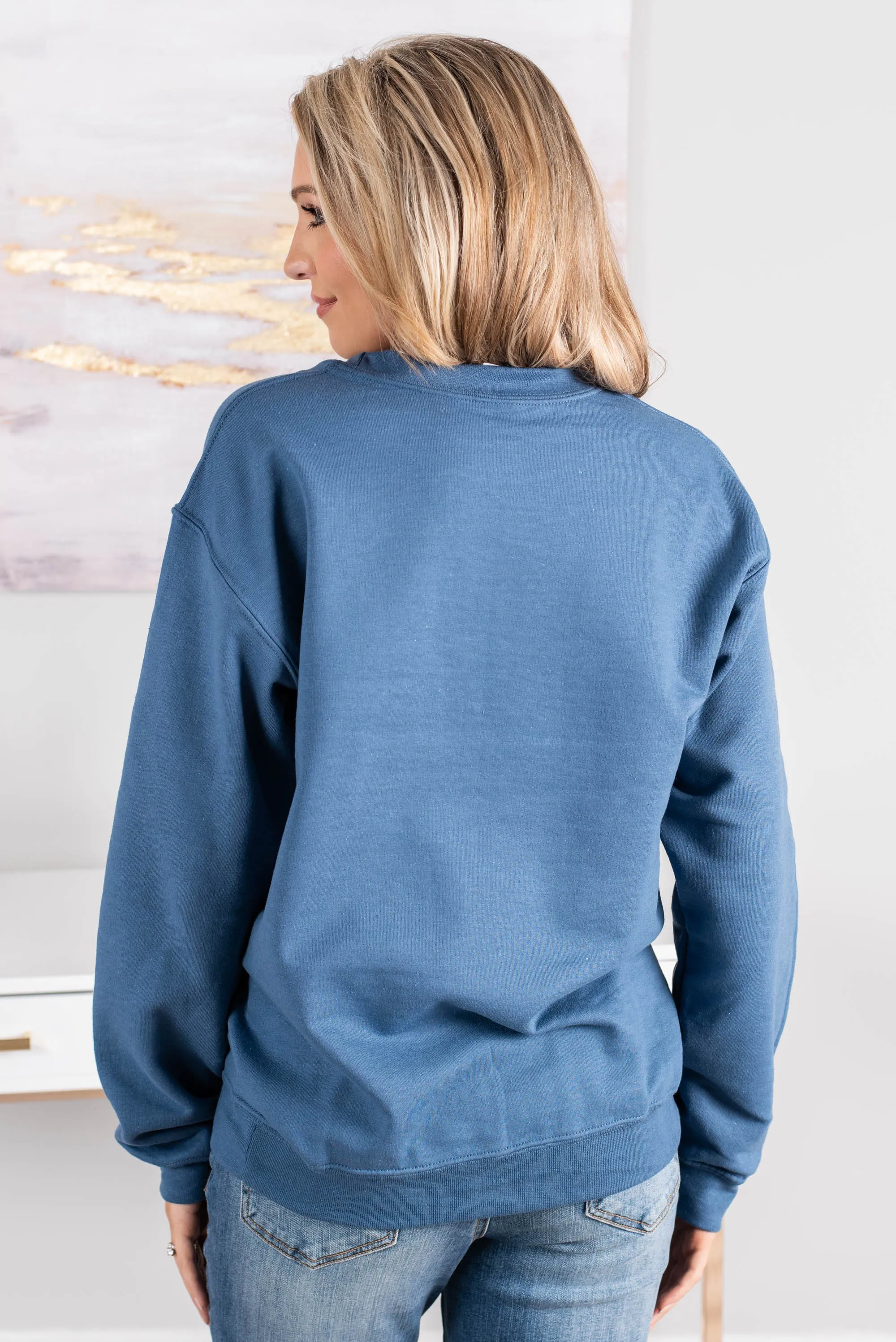 Christmas Magic Indigo Blue Graphic Sweatshirt