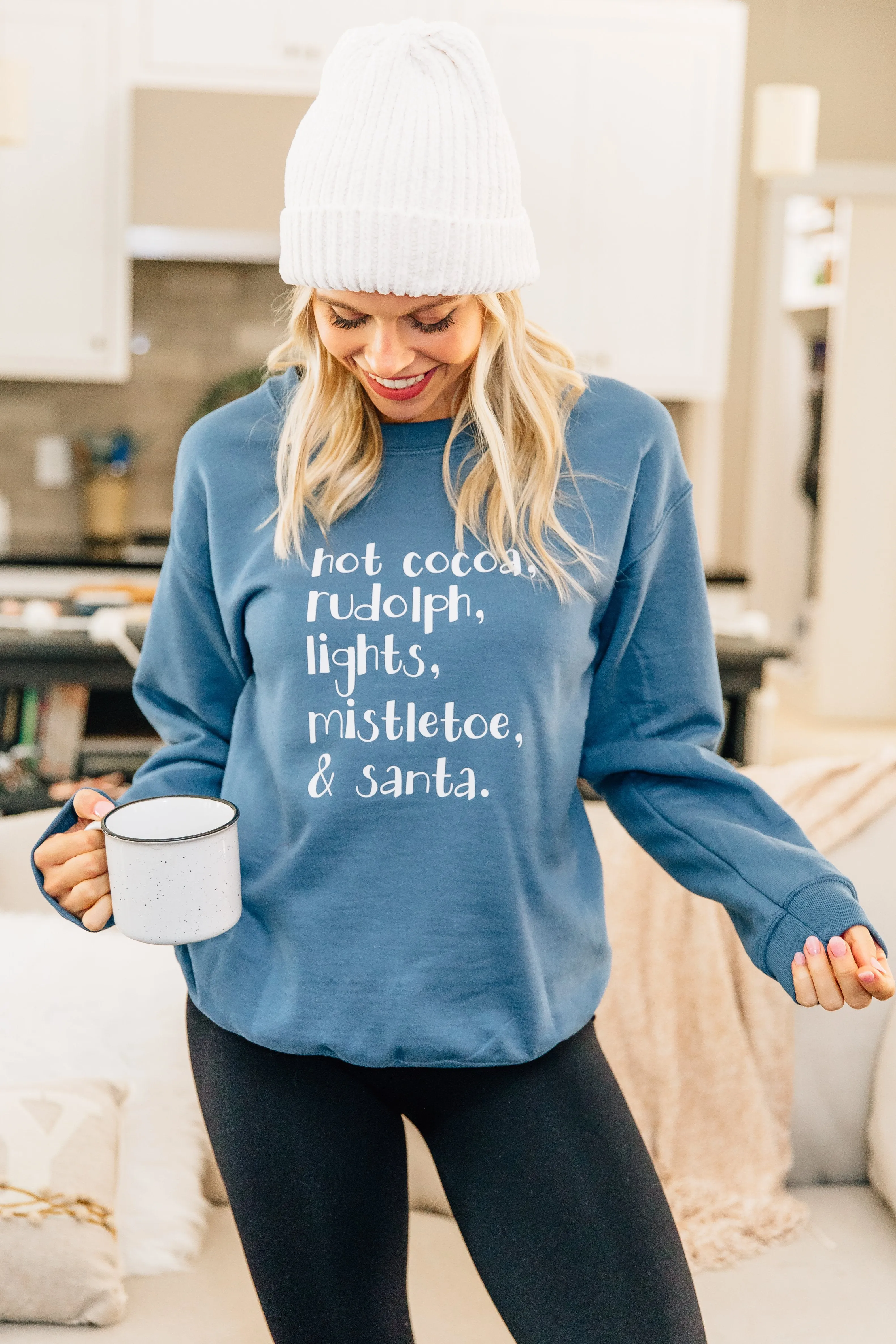 Christmas Magic Indigo Blue Graphic Sweatshirt