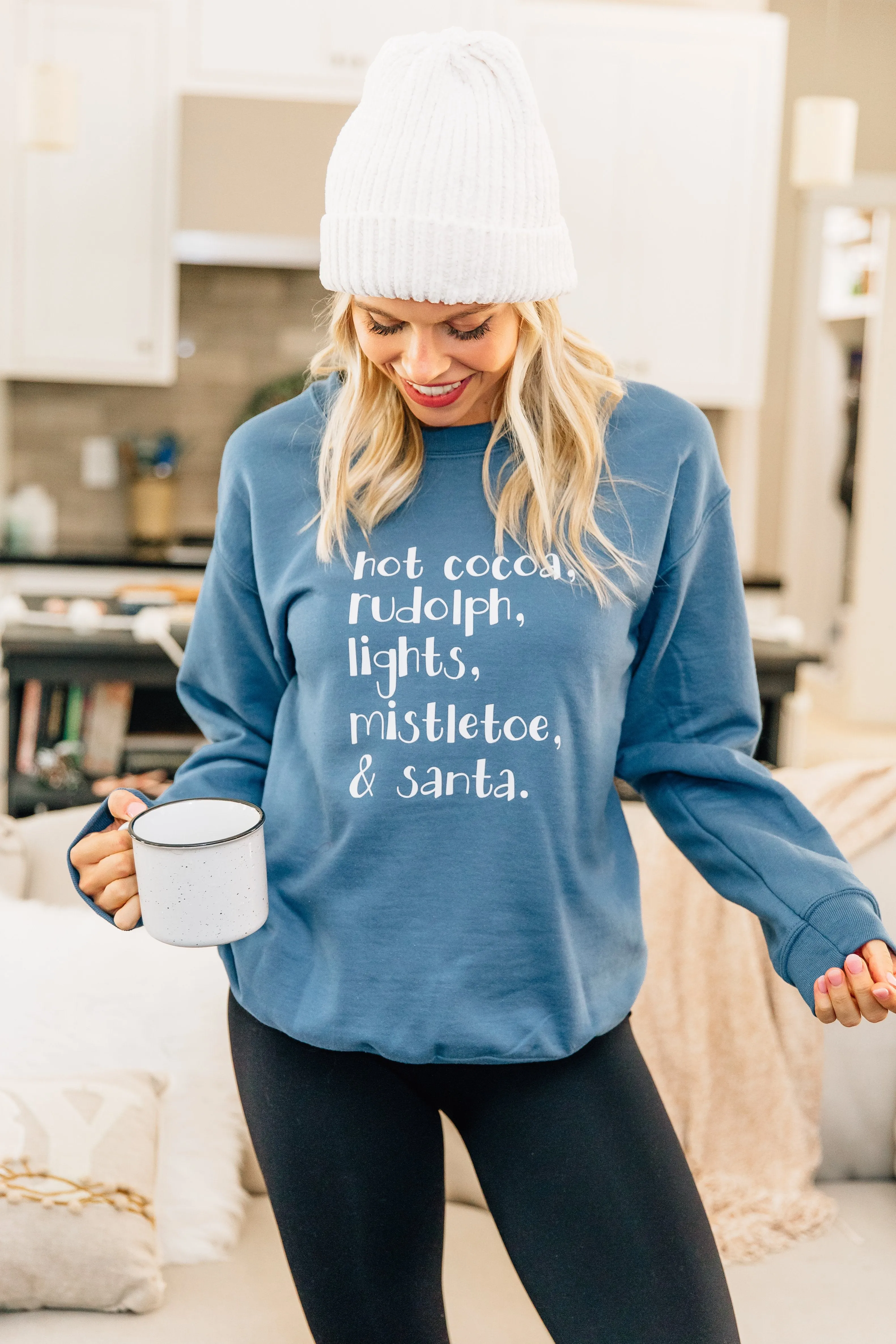 Christmas Magic Indigo Blue Graphic Sweatshirt