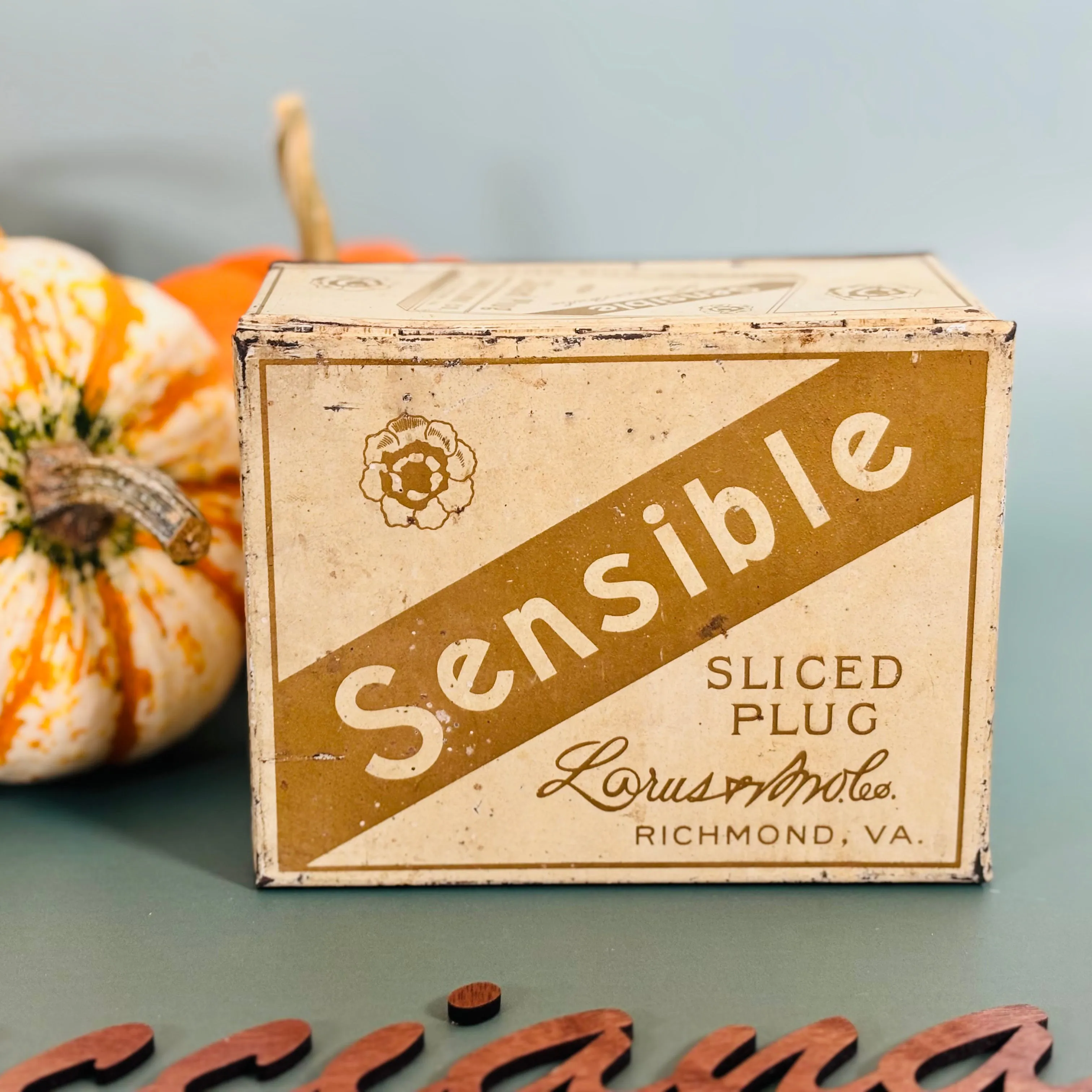 Circa Early 1900's Tobacciana -  Sensible Sliced Plug Tin - Larus and Bro. Co