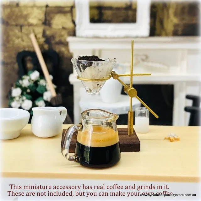 Coffee Brewing Kit - Glass - 4.5 cm high - Miniature - Can make real miniature coffee!