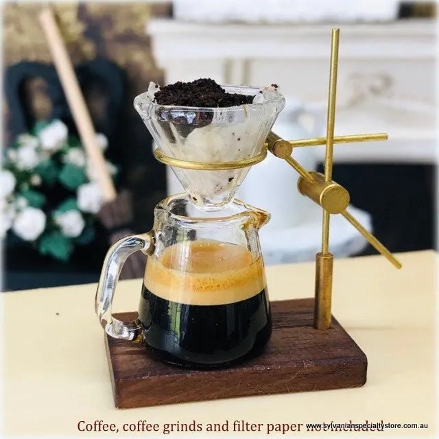 Coffee Brewing Kit - Glass - 4.5 cm high - Miniature - Can make real miniature coffee!
