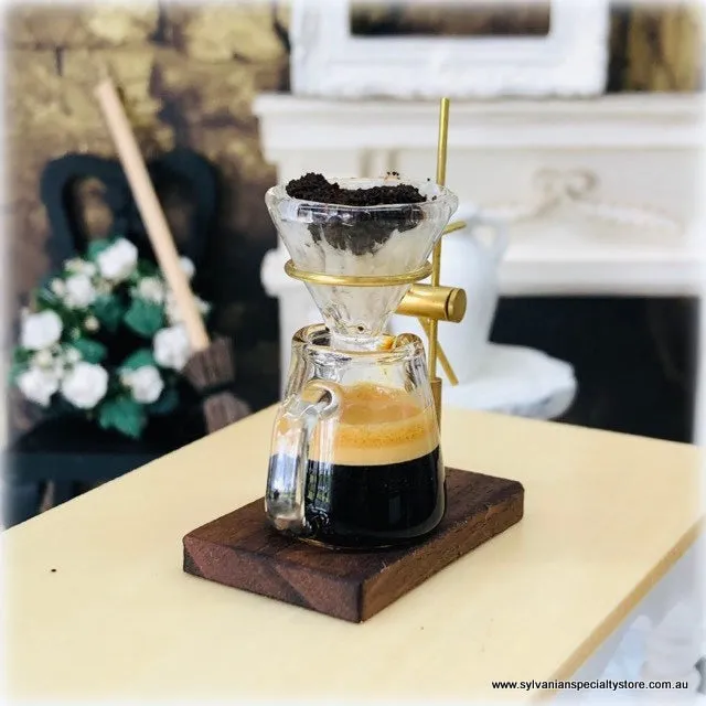 Coffee Brewing Kit - Glass - 4.5 cm high - Miniature - Can make real miniature coffee!