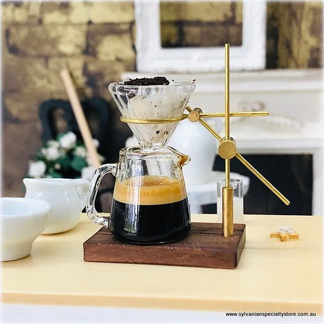 Coffee Brewing Kit - Glass - 4.5 cm high - Miniature - Can make real miniature coffee!