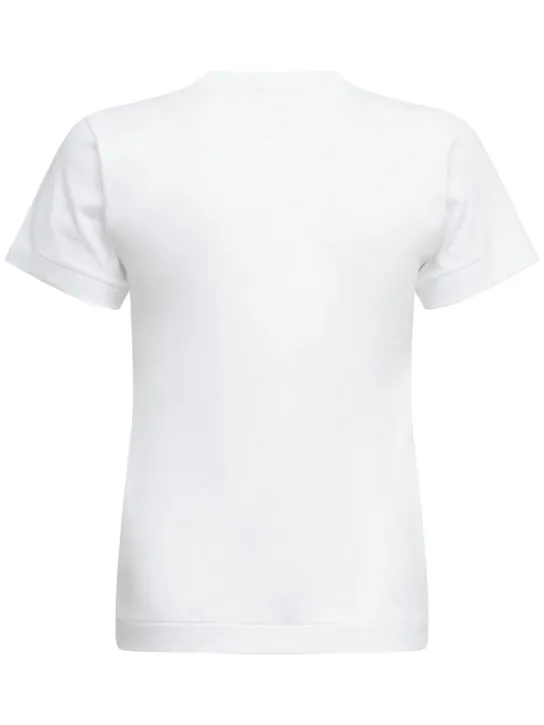 Comme des Garçons Play   Embroidered heart cotton t-shirt 