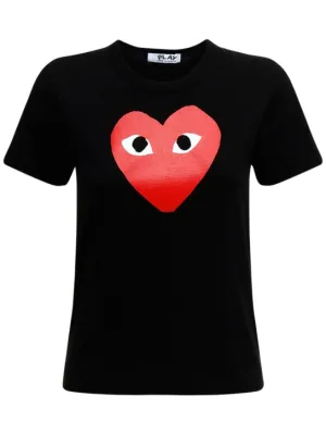 Comme des Garçons Play   Printed heart cotton t-shirt 