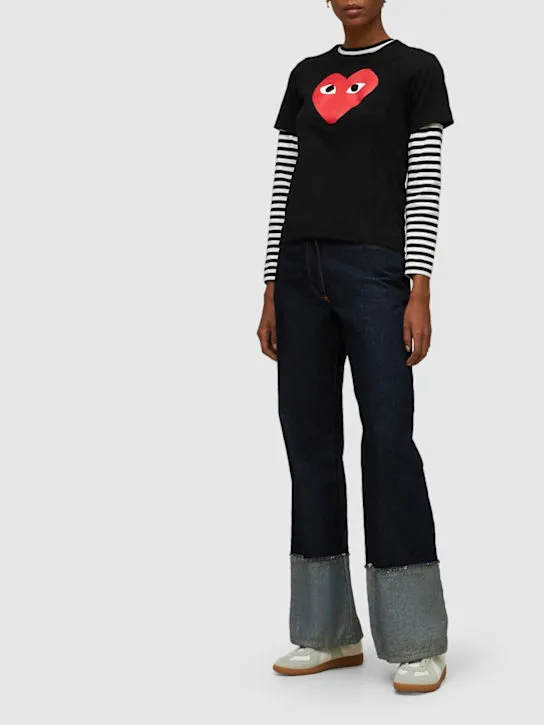 Comme des Garçons Play   Printed heart cotton t-shirt 