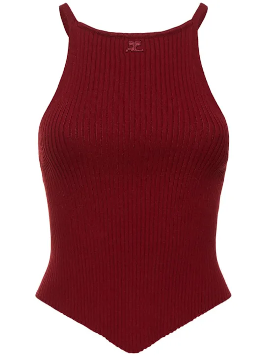 Courreges   Pointy hem rib knit tank top 