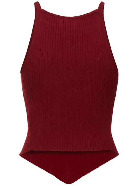 Courreges   Pointy hem rib knit tank top 