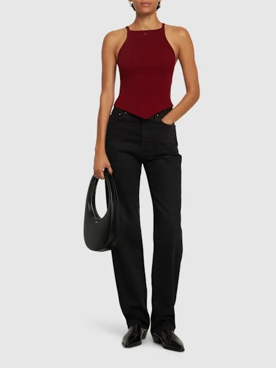 Courreges   Pointy hem rib knit tank top 