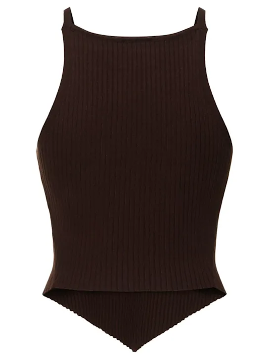 Courreges   Pointy hem rib knit tank top 