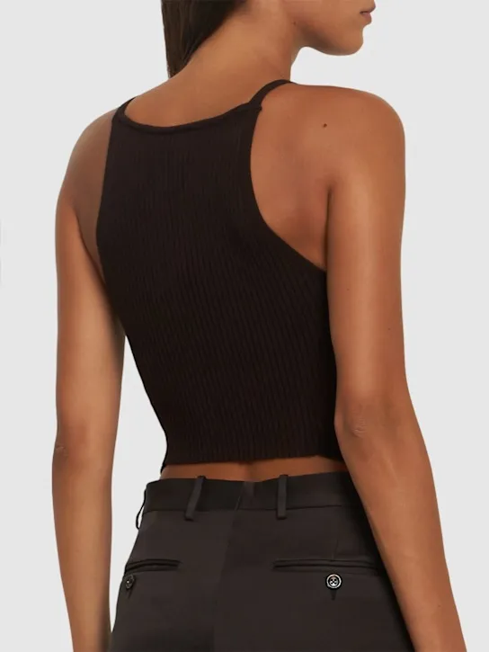 Courreges   Pointy hem rib knit tank top 