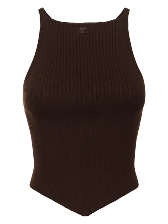 Courreges   Pointy hem rib knit tank top 